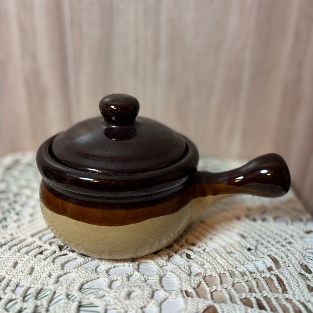 Stoneware Chili French Onion Soup Bowl with Lid And Handle